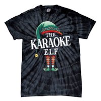 Karaoke Elf Christmas Group Xmas Pajama Party Vneck Tie-Dye T-Shirt