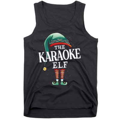 Karaoke Elf Christmas Group Xmas Pajama Party Vneck Tank Top