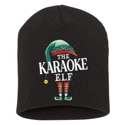 Karaoke Elf Christmas Group Xmas Pajama Party Vneck Short Acrylic Beanie