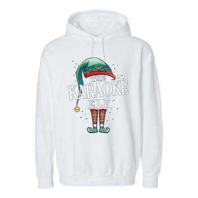 Karaoke Elf Christmas Group Xmas Pajama Party Vneck Garment-Dyed Fleece Hoodie