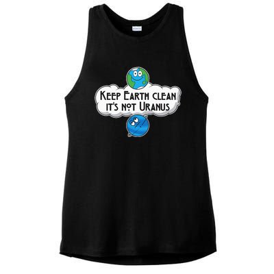 Keep Earth Clean It's Not Uranus funny Astronomy Space Ladies PosiCharge Tri-Blend Wicking Tank