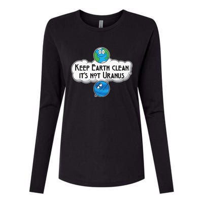 Keep Earth Clean It's Not Uranus funny Astronomy Space Womens Cotton Relaxed Long Sleeve T-Shirt