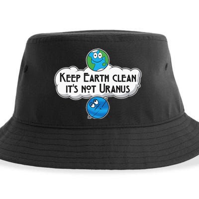 Keep Earth Clean It's Not Uranus funny Astronomy Space Sustainable Bucket Hat