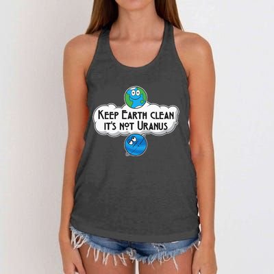 Keep Earth Clean It's Not Uranus funny Astronomy Space Women's Knotted Racerback Tank