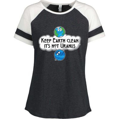 Keep Earth Clean It's Not Uranus funny Astronomy Space Enza Ladies Jersey Colorblock Tee