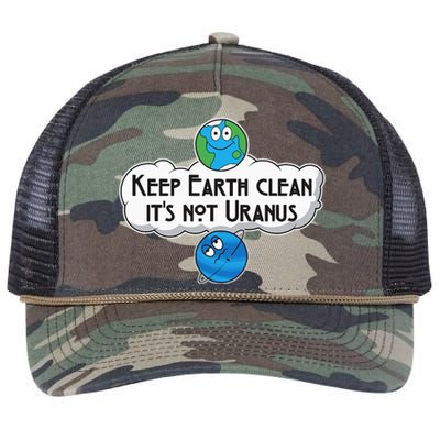 Keep Earth Clean It's Not Uranus funny Astronomy Space Retro Rope Trucker Hat Cap