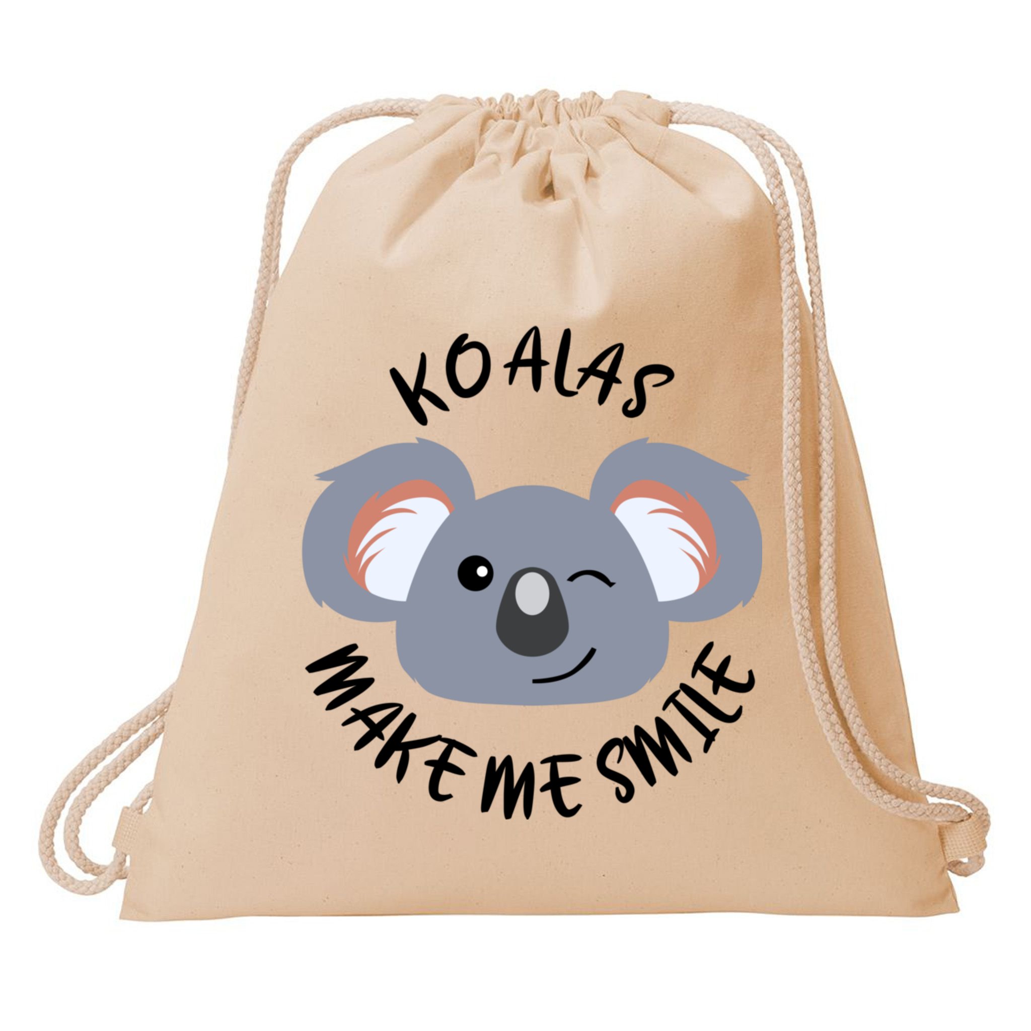 Koala Eating Eucalyptus Ironic Saying Bear Gift Drawstring Bag
