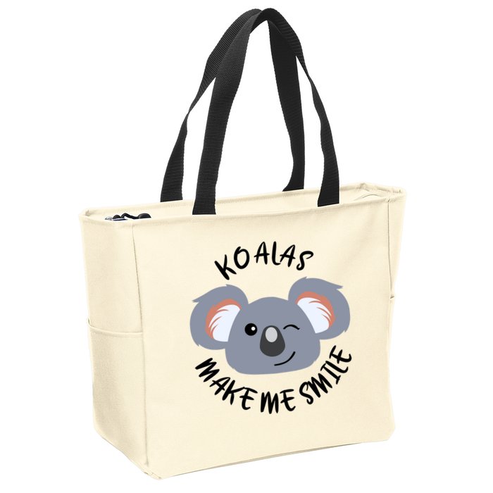 Koala Eating Eucalyptus Ironic Saying Bear Gift Zip Tote Bag