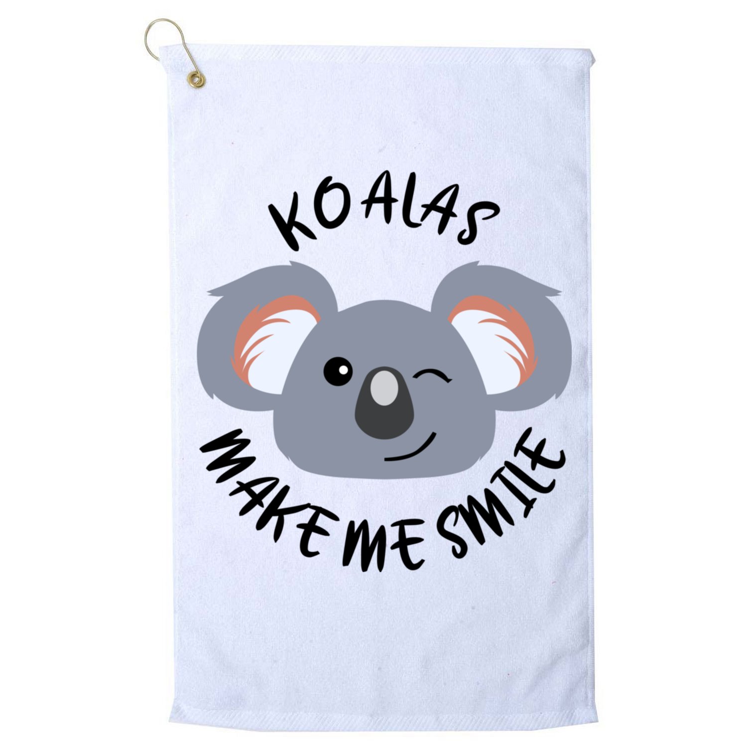 Koala Eating Eucalyptus Ironic Saying Bear Gift Golf Towel