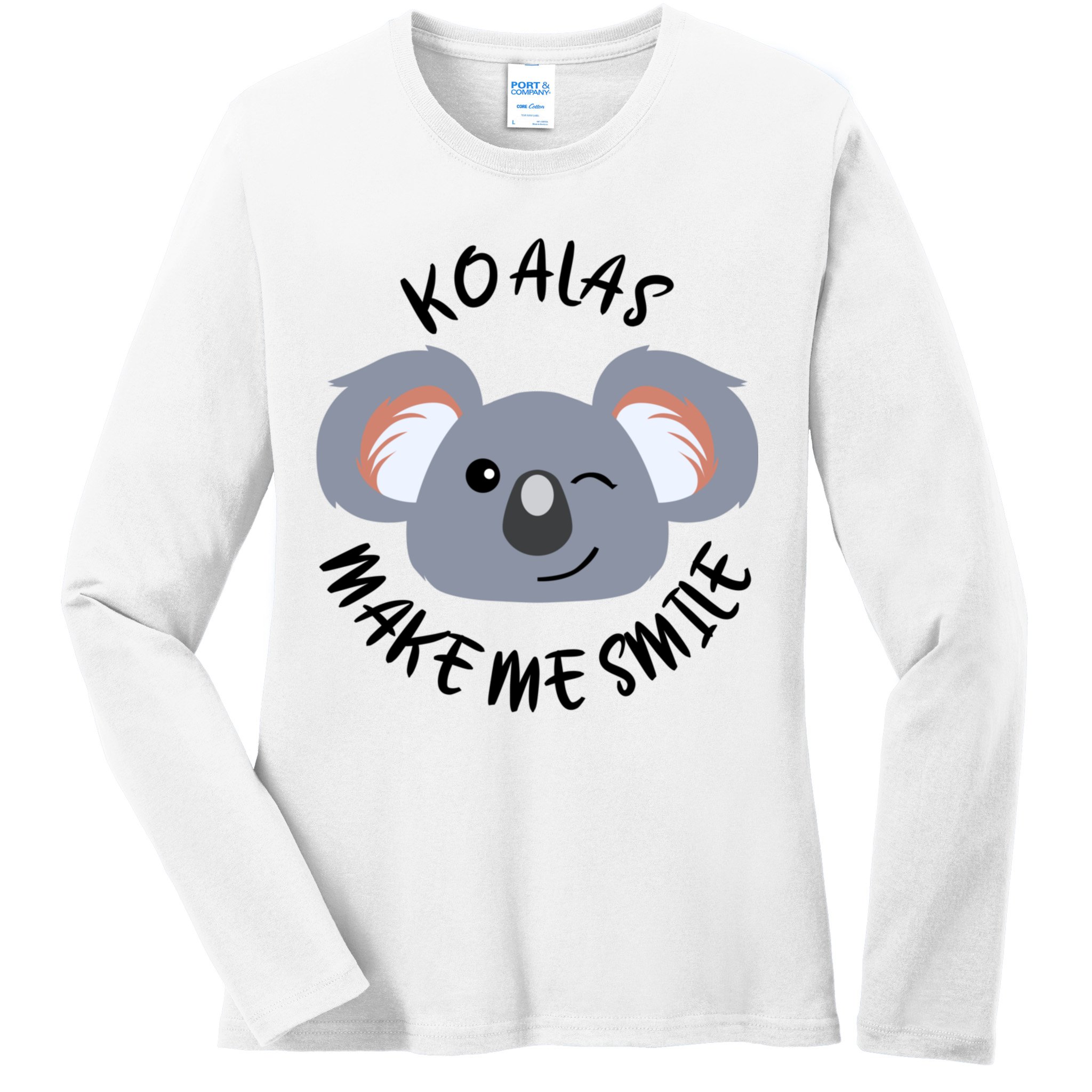 Koala Eating Eucalyptus Ironic Saying Bear Gift Ladies Long Sleeve Shirt