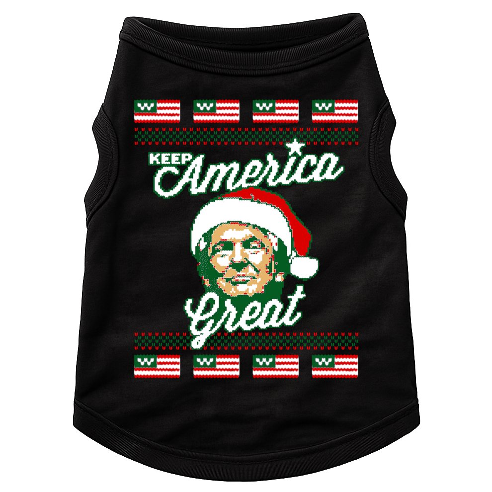 Keep America Great Ugly Christmas Sweater Doggie Tank