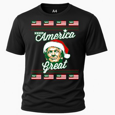 Keep America Great Ugly Christmas Sweater Cooling Performance Crew T-Shirt