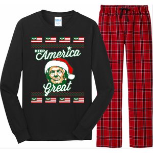 Keep America Great Ugly Christmas Sweater Long Sleeve Pajama Set