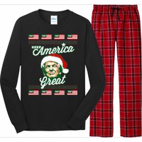 Keep America Great Ugly Christmas Sweater Long Sleeve Pajama Set