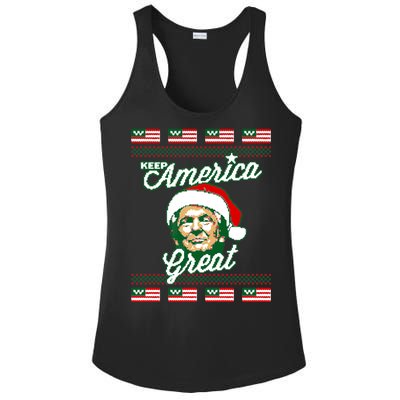 Keep America Great Ugly Christmas Sweater Ladies PosiCharge Competitor Racerback Tank