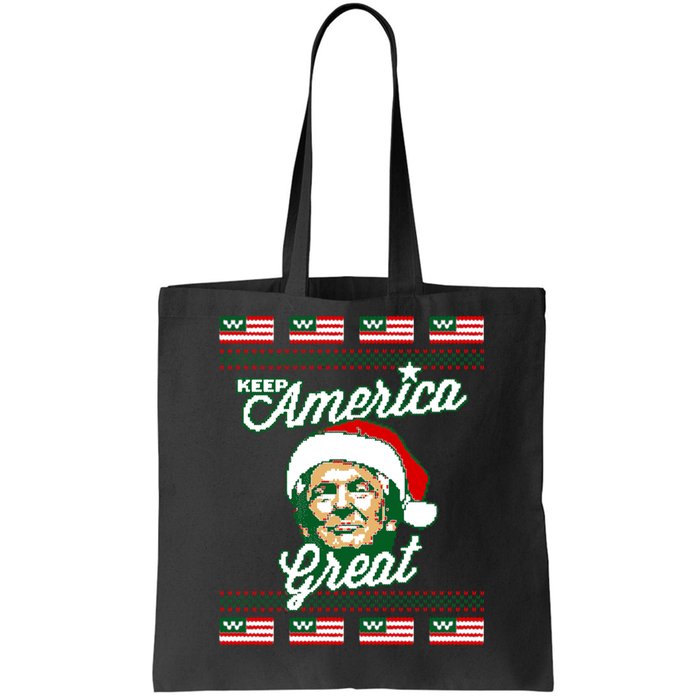 Keep America Great Ugly Christmas Sweater Tote Bag