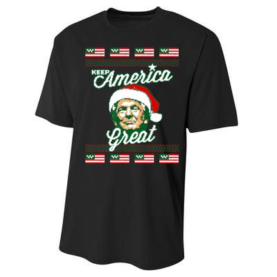 Keep America Great Ugly Christmas Sweater Performance Sprint T-Shirt