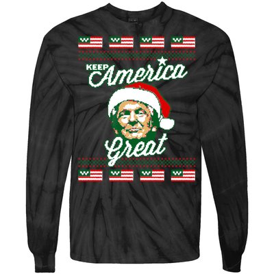 Keep America Great Ugly Christmas Sweater Tie-Dye Long Sleeve Shirt