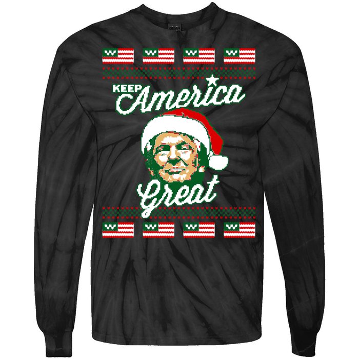 Keep America Great Ugly Christmas Sweater Tie-Dye Long Sleeve Shirt