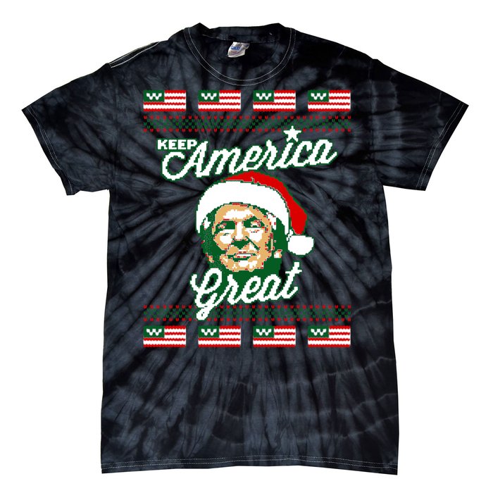 Keep America Great Ugly Christmas Sweater Tie-Dye T-Shirt