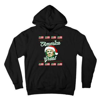 Keep America Great Ugly Christmas Sweater Tall Hoodie