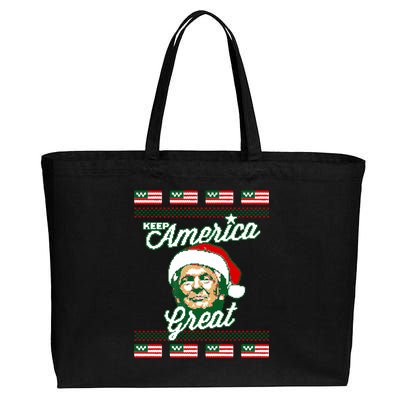 Keep America Great Ugly Christmas Sweater Cotton Canvas Jumbo Tote