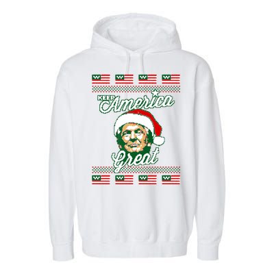 Keep America Great Ugly Christmas Sweater Garment-Dyed Fleece Hoodie