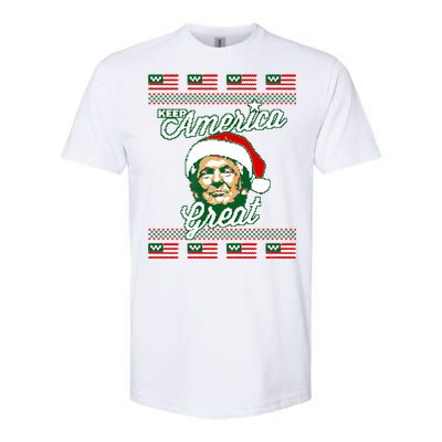 Keep America Great Ugly Christmas Sweater Softstyle CVC T-Shirt