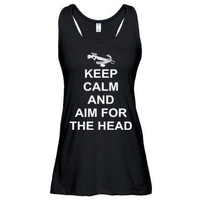 Keep Calm and Aim For The Head Ladies Essential Flowy Tank