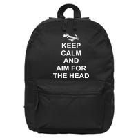Keep Calm and Aim For The Head 16 in Basic Backpack