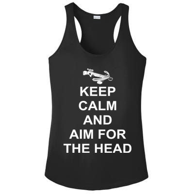 Keep Calm and Aim For The Head Ladies PosiCharge Competitor Racerback Tank