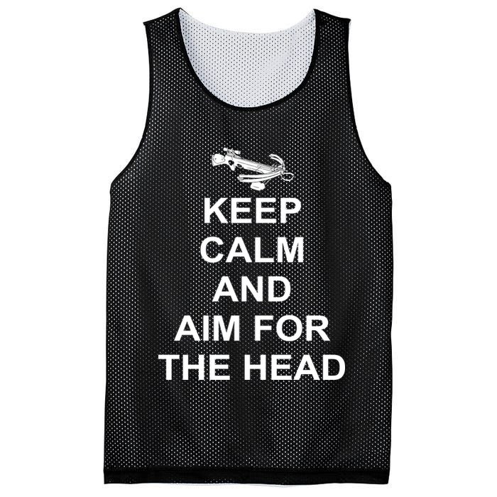 Keep Calm and Aim For The Head Mesh Reversible Basketball Jersey Tank