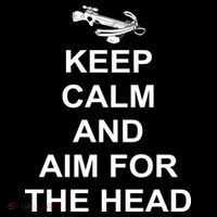Keep Calm and Aim For The Head Pom Pom 12in Knit Beanie