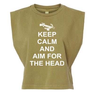 Keep Calm and Aim For The Head Garment-Dyed Women's Muscle Tee