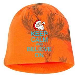 Keep Calm And Believe On Santa Christmas Kati - Camo Knit Beanie