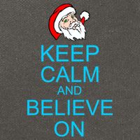 Keep Calm And Believe On Santa Christmas Cotton Canvas Backpack