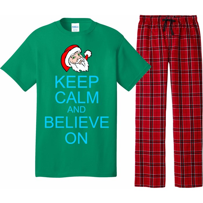 Keep Calm And Believe On Santa Christmas Pajama Set