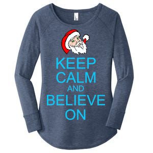 Keep Calm And Believe On Santa Christmas Women's Perfect Tri Tunic Long Sleeve Shirt