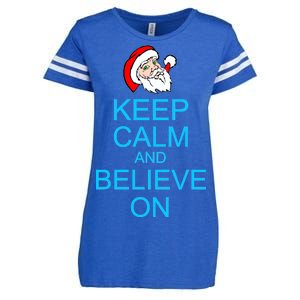 Keep Calm And Believe On Santa Christmas Enza Ladies Jersey Football T-Shirt