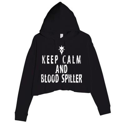 Keep Calm And Blood Spiller Dark Knight FF14 Crop Fleece Hoodie