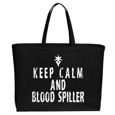 Keep Calm And Blood Spiller Dark Knight FF14 Cotton Canvas Jumbo Tote