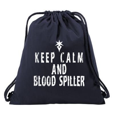 Keep Calm And Blood Spiller Dark Knight FF14 Drawstring Bag