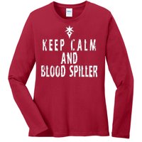 Keep Calm And Blood Spiller Dark Knight FF14 Ladies Long Sleeve Shirt