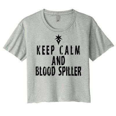 Keep Calm And Blood Spiller Dark Knight FF14 Women's Crop Top Tee