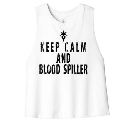 Keep Calm And Blood Spiller Dark Knight FF14 Women's Racerback Cropped Tank