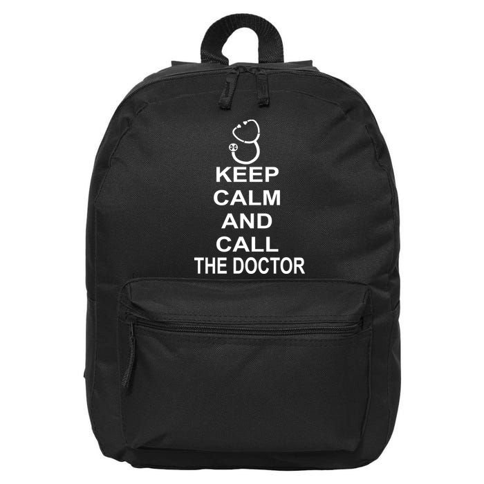 Keep Calm and Call The Doctor 16 in Basic Backpack