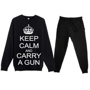 Keep Calm and Carry a Gun Premium Crewneck Sweatsuit Set