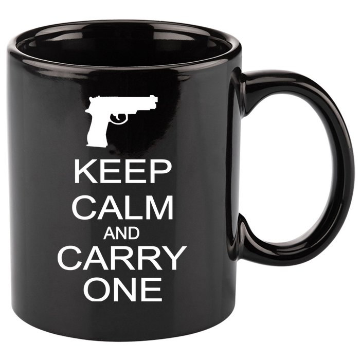 Keep Calm And Carry One 11oz C Handle Ceramic Mug