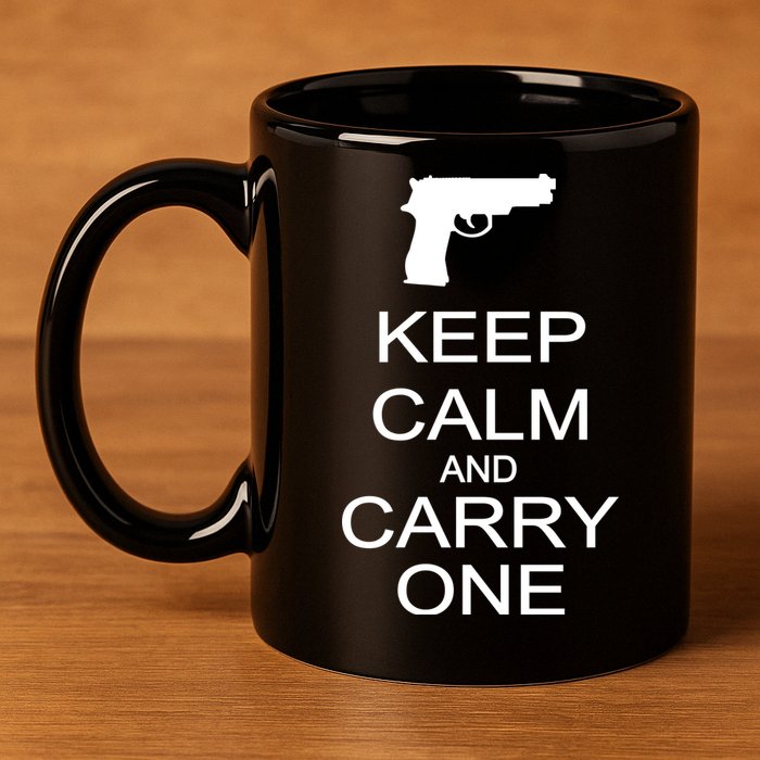 Keep Calm And Carry One 11oz C Handle Ceramic Mug