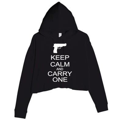 Keep Calm And Carry One Crop Fleece Hoodie
